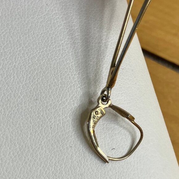 Avon Gold Tone Dangle Drop Earrings Black Marquise Crystals - Picture 3 of 7